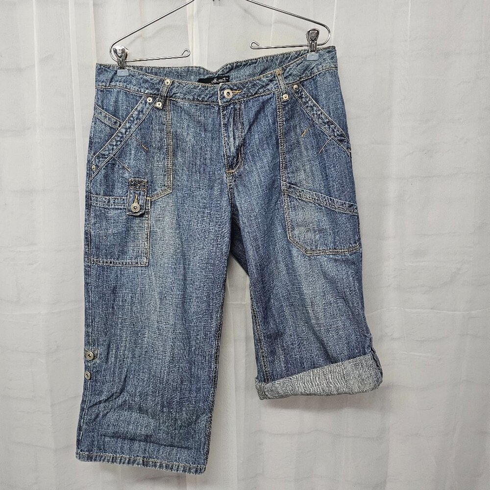 Willi Smith Jeans Y2K Convertible Crop Cargo Grunge Boho 12
